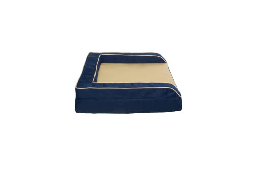 Wag Premium Pet Dog Bed | Multi Layer Construction with Cooling Energy Gel and Copper Infusion | Machine Washable Cover and Water Resistant Liner | Medium, Ocean Blue,Navy
