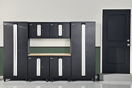 ClosetMaid ProGarage Tall Cabinet with Two Doors, Lock and Adjustable Shelves, for Garage Storage, Heavy Duty Steel, Black