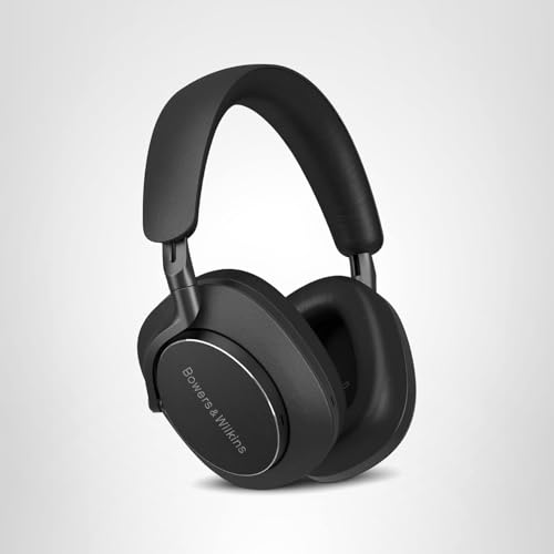Bowers & Wilkins Px8 Over-Ear Headphones Wireless Bluetooth Noise Cancelling, Luxurious Materials, 30-Hour Battery Life, 15-Min Quick Charging, Black