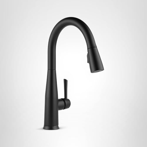 Delta Essa Touchless Kitchen Faucet with Touch Technology, Matte Black Kitchen Sink Faucet with Pull Down Sprayer, Single Hole, Matte Black 9113TL-BL-DST