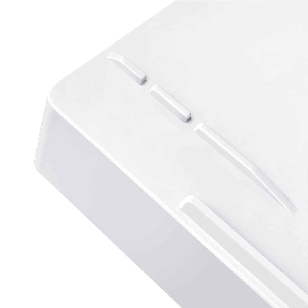 Acrimet 3 Tier Paper Organizer Letter Tray – Plastic Stackable Desk File Organizer, Side Load Paper Sorter for Letter/A4 Office File Folder Holder – White
