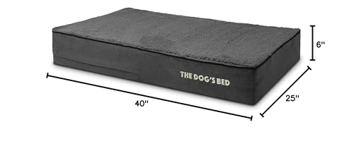 The Dog’s Bed Orthopedic Memory Foam Dog Bed Mattress, Plush Fabric, Grey Plush, Large, 6-Inch