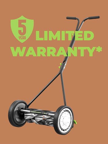 Earthwise 1715-16EW 16-Inch 7-Blade Push Reel Lawn Mower, Grey