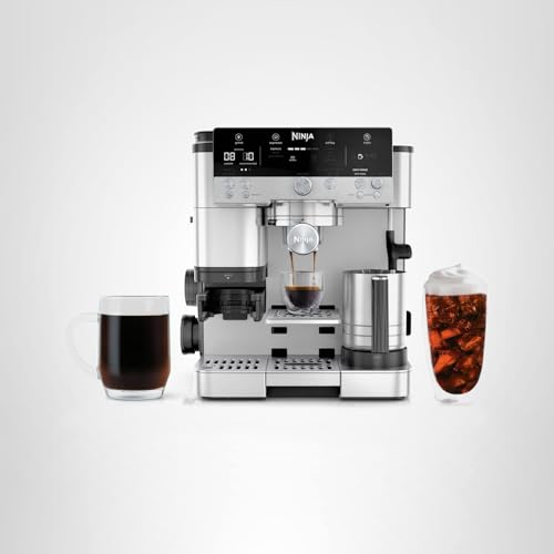Ninja Luxe Café 3-in-1 Espresso, Drip Coffee and Cold Brew Machine | Integrated Coffee Grinder, Milk Frother, Assisted Tamper & Built-In Espresso Accessory Storage | Stainless Steel | ES601