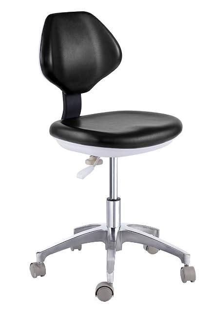 Dental Medical Chair for Dentist Doctor's Stool Adjustable Mobile Chair PU Leather Black(14#)