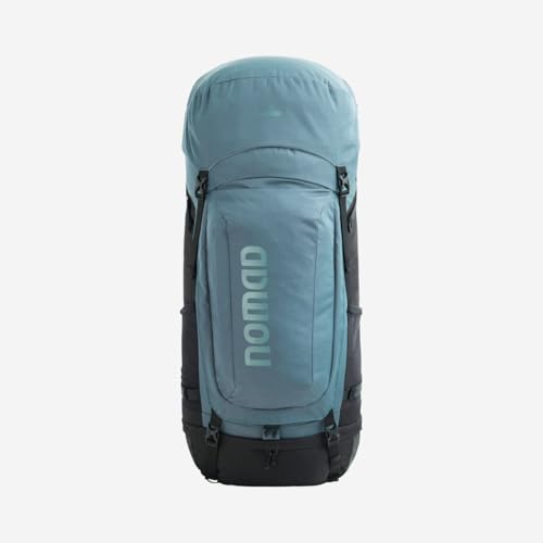 NOMAD Batura Backpack - Premium 70L Pack with Rain Cover Included | Lightweight Rucksack for Traveling, Hiking, Camping, Outdoor Sports (Steel Blue)