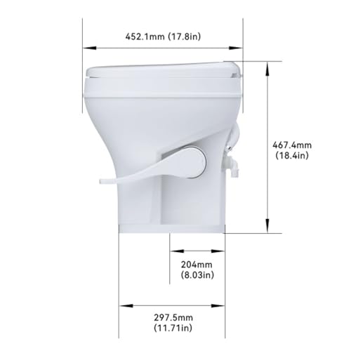 SEAFLO RV Toilet, 18.4” Residential Height, Gravity Flush System, Foot Pedal Operation, Soft Close Seat, for RV Motorhomes Campers, IAPMO & CSA Certified - 4-Year Warranty