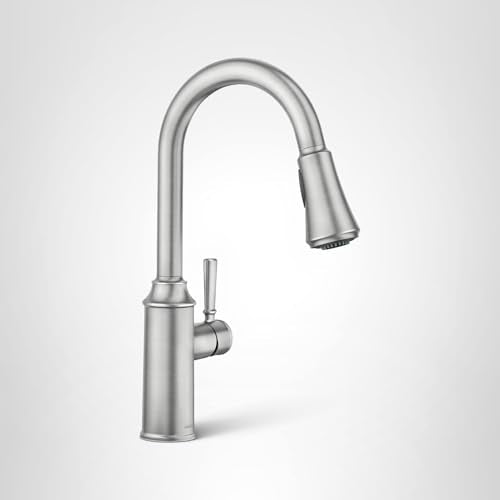 Moen Conneaut One Handle Pulldown Kitchen Sink Faucet with Reflex Docking and Power Clean, Spot Resist Stainless, 87801SRS