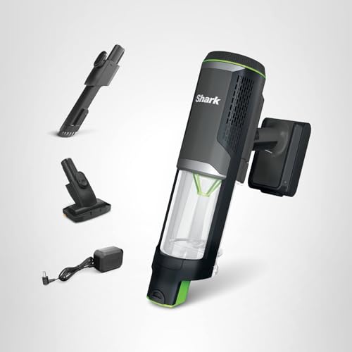 Shark PowerBoost Cordless 2-in-1 Car/Home Handheld PowerVac, Powerful Suction, 40 Minute Runtime, Portable, 3 Cleaning Modes, LED Screen, Furfins Tool, Duster Crevice Tool, Charcoal, BH102