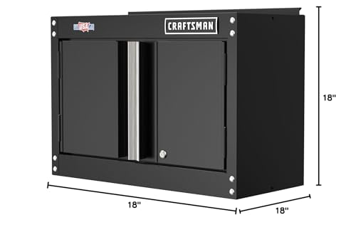 CRAFTSMAN Metal Garage Storage Cabinet, Wall Cabinet, 18 Inch (CMST21802BK)
