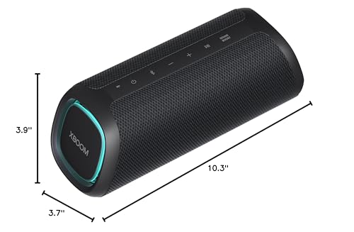 LG XG7QBK.DUSALLK Go Portable Bluetooth Speaker - LED Lighting and up to 24-Hour Battery, Black