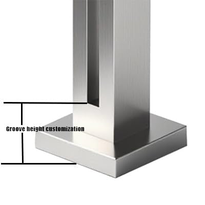 Cvter Glass Railing Post, No-Punch Heavy-Duty Glass Railing with Spigot Slots & Base, 304 Stainless Steel Clamp Bracket for Deck Balusters, Balcony, Patio, Stairs, Silver 24in Mid Post