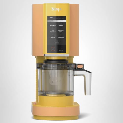 Ninja CREAMi Ice Cream Maker for Gelato, Mix-ins, Milkshakes, Sorbet, Smoothie Bowls, 7 One-Touch Programs, with (2) Pint Containers & Lids, Compact Size, Perfect for Kids, Orange Mango, NC301AO