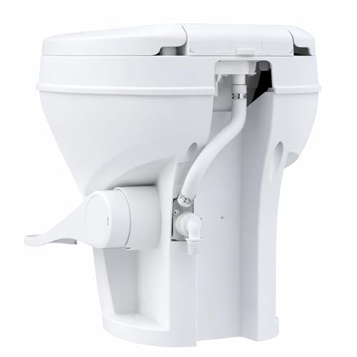 SEAFLO RV Toilet, 18.4” Residential Height, Gravity Flush System, Foot Pedal Operation, Soft Close Seat, for RV Motorhomes Campers, IAPMO & CSA Certified - 4-Year Warranty