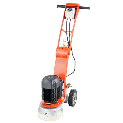 VEVOR 10" Electric Concrete Floor Grinder, 1.7HP Walk-Behind Polisher, 1300W Grinding Machine with 1720RPM Brushless Motor, Heavy-Duty Surfacing Tool for Granite and Concrete Floors
