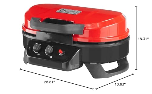 Coleman RoadTrip 225 Portable Tabletop Grill, 2-Burner Gas Grill with Matchless Ignition & Adjustable Temperature Control, 11,000 BTUs of Power for Grilling, Tailgating, Camping, BBQ, & More