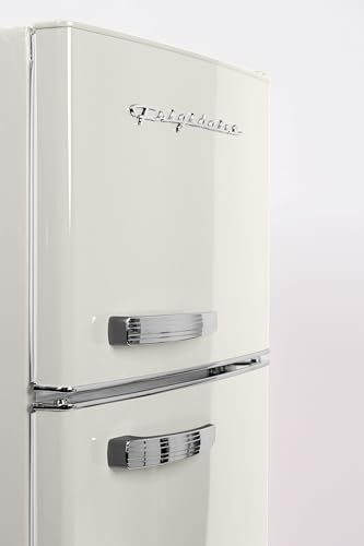 Frigidaire EFR753 Retro Apartment Size Refrigerator with Top Freezer - 2 Door Fridge with 7.5 Cu Ft of Storage Capacity, Adjustable Spill-Proof Shelves, Door & Crisper Bins, CREAM