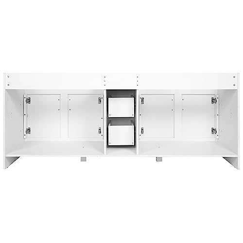 Design House Concord 72 Inch Bathroom Vanity, Ready to Assemble, Solid Wood, White – Design House, 541086