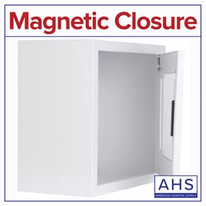 American Hospital AED Cabinet | AED Defibrillator Wall Mounted Storage Cabinet Non Alarmed White | Large Fits Zoll/Cardiac Science/All Brands