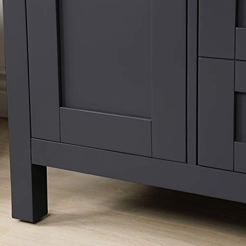OVE Decors Maya Bathroom Vanity and Double Sink Combo with Countertop | Backsplash included | Fully Assembled Vanity Set, 60 in., DOVE Grey