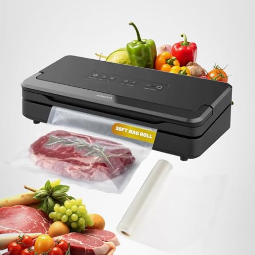 Anova Culinary Precision Vacuum Sealer Pro, Includes Large Bag Roll (19ft), Wet & Dry Dual Food Vacuum Sealer Machine for Sous Vide and Long-Term Storage, 2-Year Warranty