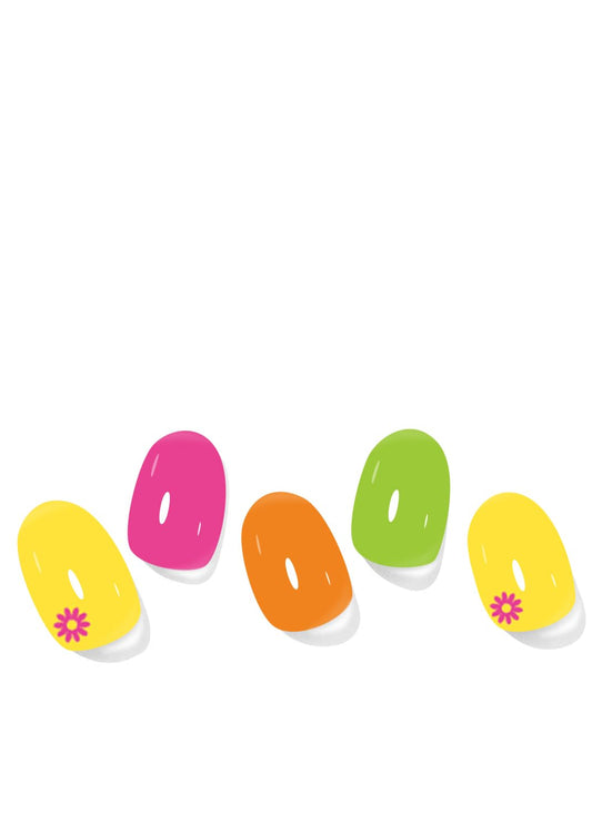 Semi Cured Gel Nail Strips, Neon Colos 20pcs Adhesive UV Sticker, Wraps for Home Manicure DIY