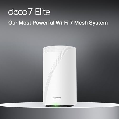TP-Link Deco 7 Elite BE95 Quad-Band WiFi 7 BE33000 Whole Home Mesh System - 16-Stream, 2X 10G + 2X 2.5G Ports Wired Backhaul, 12x High-Gain Antennas, VPN, AI-Roaming, 4x4 MU-MIMO, HomeShield (1-Pack)