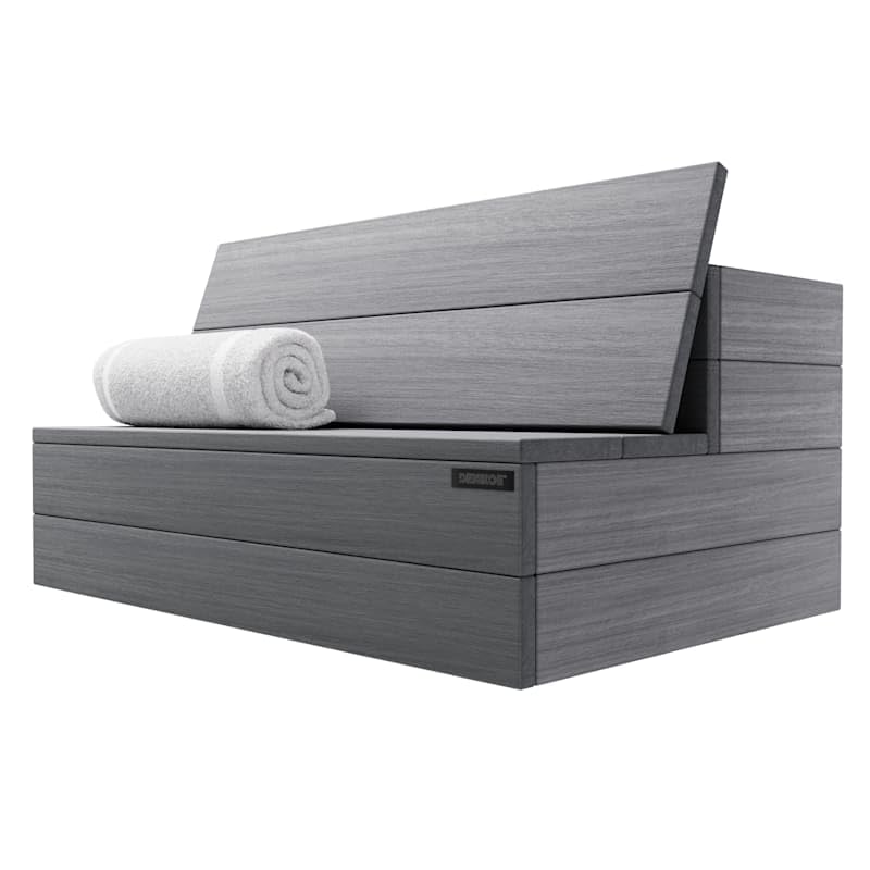 DENKOE Hot Tub Steps with Storage - Waterproof, Non-Slip & No Maintenance - Multi Angle Access - Ideal for Spa Steps, Hot Tub Stairs - Gray Spa Step for Outdoor