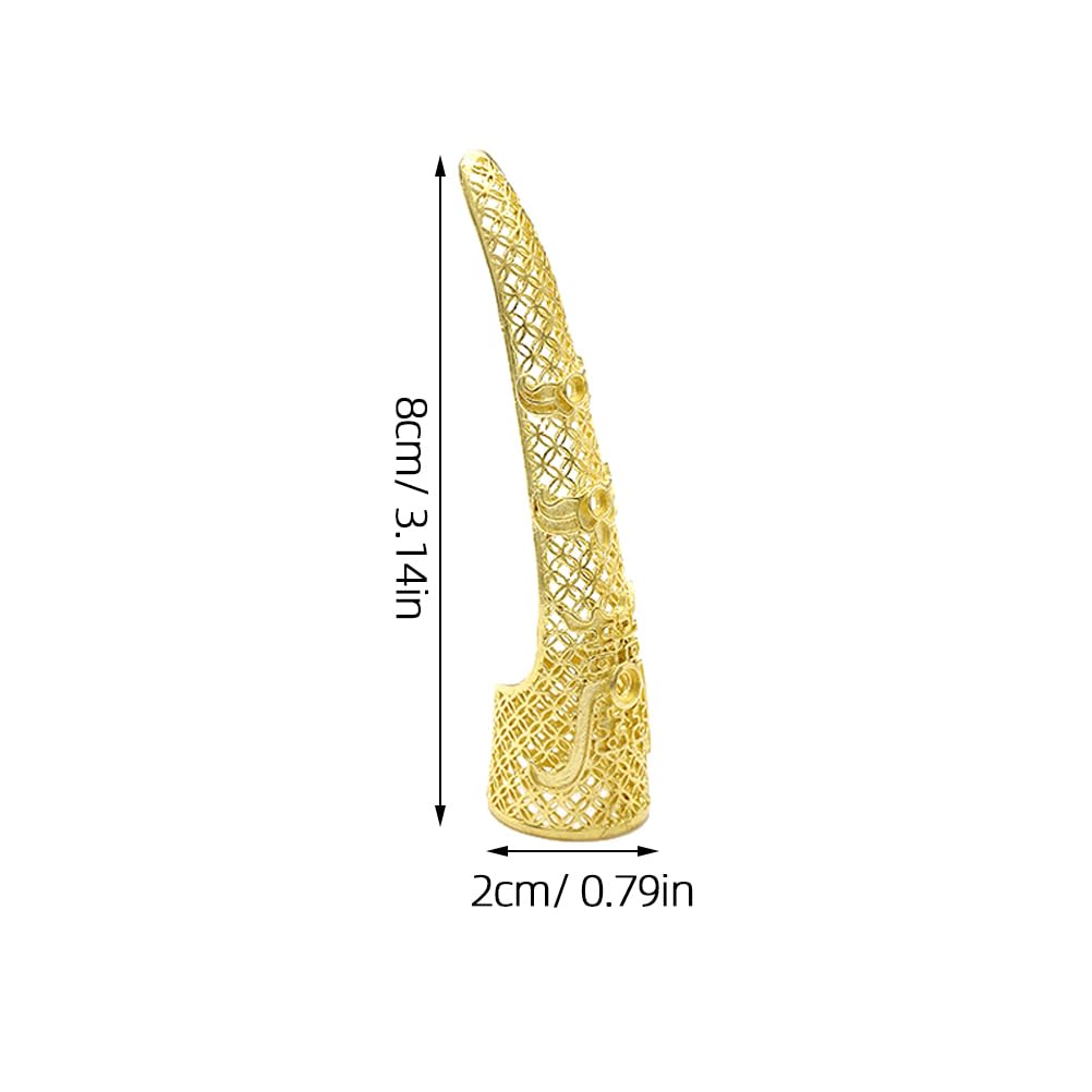 Healifty Royal Style Long Hollow-Out Delicate Nail Covers Lightweight Copper Fingernail Guards for Cosplay Halloween Performance