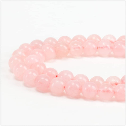 Cherry Tree Collection | 100PCS 6mm Rose Quartz Gemstone Round Beads for Jewelry Making | Includes Storage Box, Elastic String, and Needles