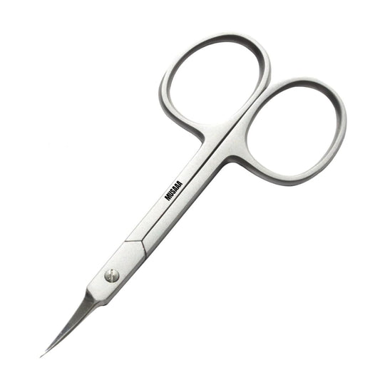 GENERIC Xios Cuticle Scissors Fine Curved Blade Effetient Slim Manicure Scissors for Cuticles Professional Small Scissors with Precise Pointed Tip for Eyebrow Eyelash and Dry Skin (Classic), Silver