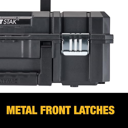 DEWALT TSTAK II Tool Box, Flat Top Tool Storage Case, Organizer Box Holds Up To 66 lbs, Flexible Platforms for Stacking, 13 Inch (DWST17807)
