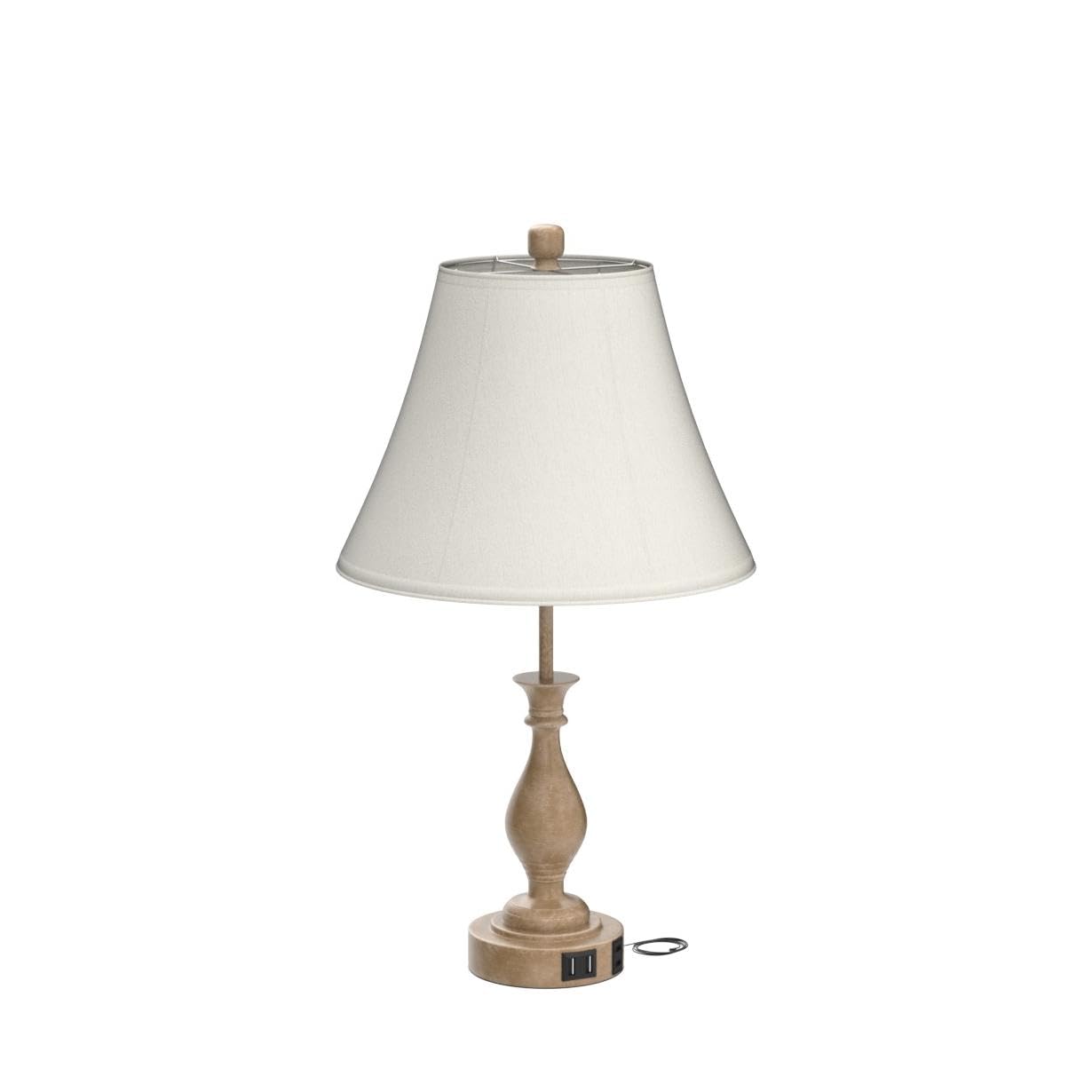 LALISU Farmhouse Table Lamp Touch Control 3-Way Dimmable Table Lamp, Modern Nightstand Lamp with 2 USB Port Bedside Desk Lamp with Fabric Shade for Living Room Bedroom Hotel (Pack 1-Beige Shade)