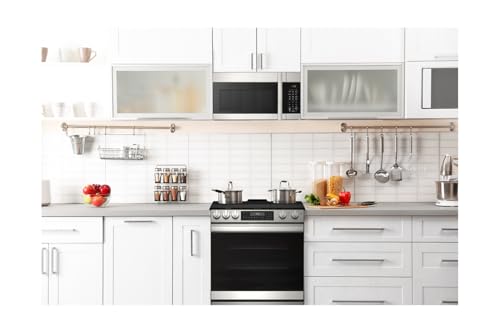 SHARP SMO1754JS Over the Range Microwave Oven with 13.6" Carousel Turntable, 30-inch, 1.7 Cubic Feet, 1,000 Watt, 300CFM Fan, Sensor Cooking, Edge to Edge Black Glass with Stainless