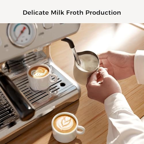 Kismile Espresso Machine with Grinder,20 Bar Expresso Coffee Machines,Espresso Maker with 30 Grind Settings, Milk Frother Steam Wand，Expresso Machines for Home, Perfect for Cappuccino, Latte