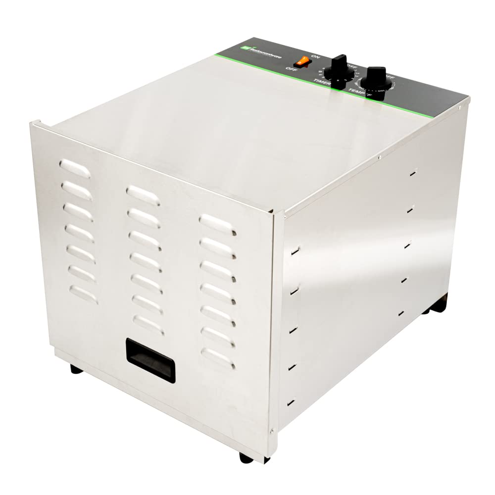 Restaurantware Hi Tek Food Dehydrator 1 Food Dryer Machine - 120V/1000W 10 Shelves Stainless Steel Dehydrator For Food Built-In Timer No-Slip Feet Removable Door