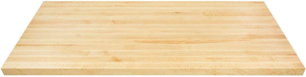Big Bison Blocks Premium Kitchen Countertop, 48x25 Inch, Grade A Hard Maple, 1.5 Inch Thick Butcher Block