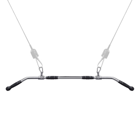 plzzree 48'' LAT Pull Down Bar: Rotating Double Hooks for Dual Pulley Cable Machine - Tricep Press Down Long Bar Pull Down Attachment for Home Gym, 11.8 Lbs