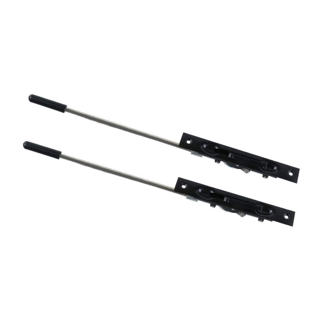 TOGU 2 Pack Solid Lever Extension Flush Bolt Latch Slide Bolt Lock in 6" 8" 10" 12",Concealed Security Door Lock for French Doors,Composite Doors,Wood Doors,Double Doors,Matte Black Finish-8"