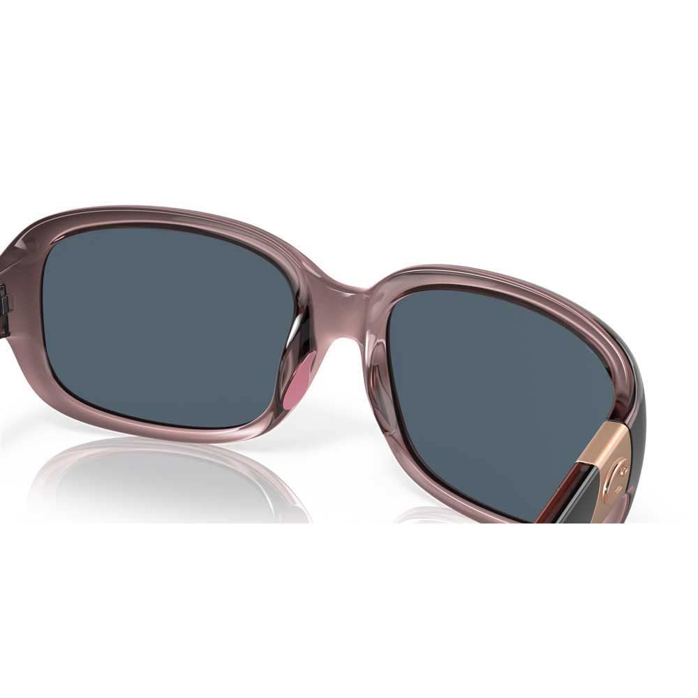 Costa Woman Sunglasses Shiny Black/Hibiscus Frame, Gray Lenses, 58MM