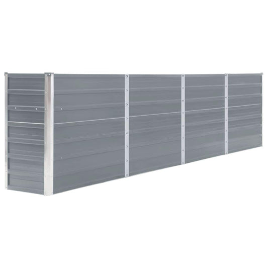 Foknhdi Raised Garden Bed 126"x15.7"x30.3" Grey Galvanized Steel Large Outdoor Planter Box for Patio Lawn Balcony Durable Rust Resistant Flower or Vegetable Planter