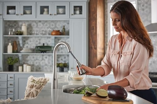 Moen Arbor Spot Resist Stainless Motionsense Wave Sensor Touchless One-Handle Single Hole Kitchen Sink Faucet, 7594EWSRS