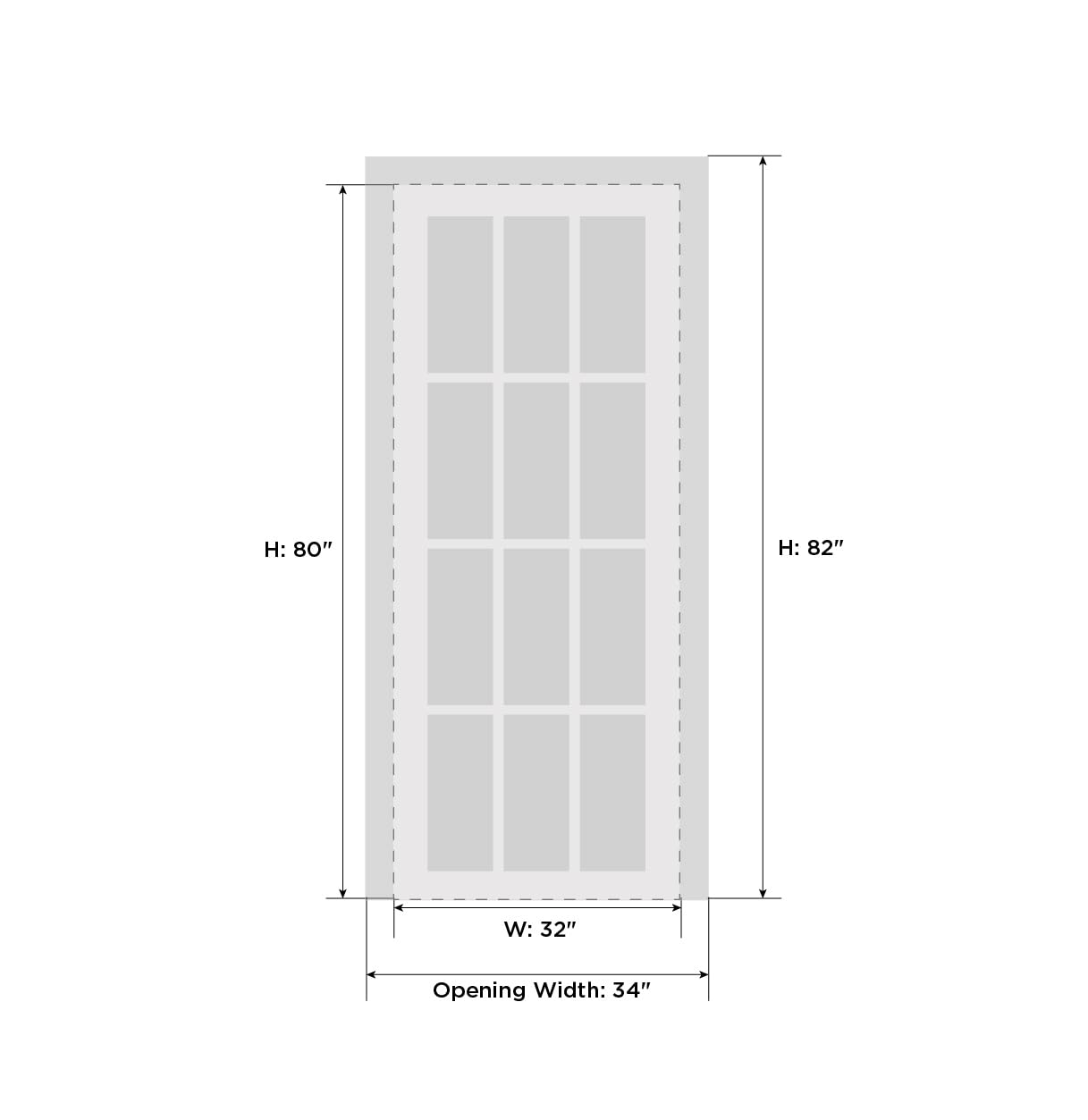 VDOMDOORS Solid French Door Opaque Glass 2 Lites 32 x 80 inches/Sete 6222 White Silk/Single Regular Panel Frame Handle/Bathroom Bedroom Modern Doors