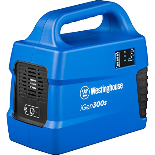 Westinghouse 296Wh 600 Peak Watt Portable Power Station and Solar Generator, Pure Sine Wave AC Outlet, Backup Lithium Battery for Camping, Home, Travel, Indoor/Outdoor Use (Solar Panel Not Included)
