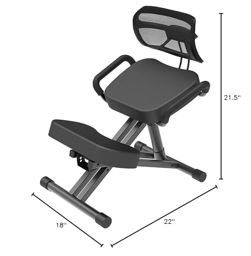 Master Massage Ergonomic Kneeling Chair with Back Support for Office -Posture Chair with Angled Seat and Backrest for Home and Office-Posture Correction Stool-Improve Your Posture