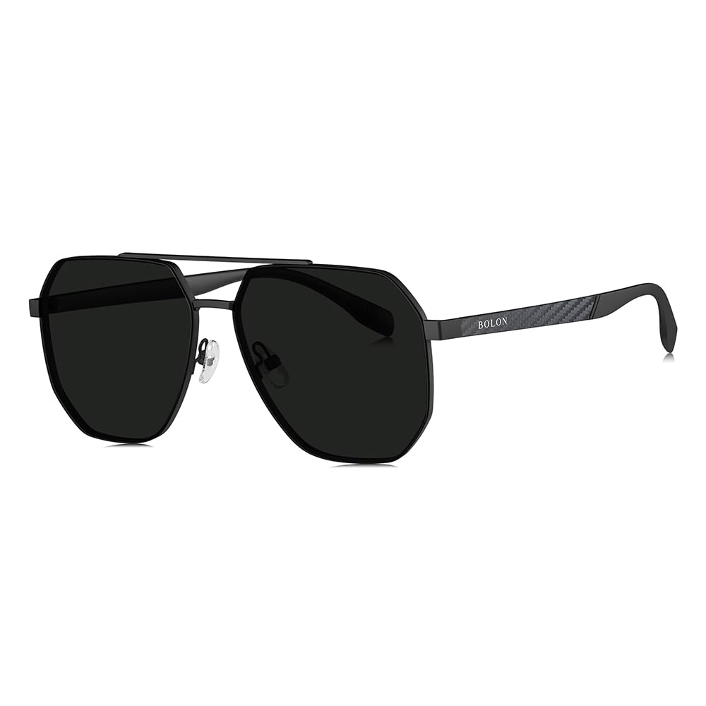 BOLON Men Women Classic Aviator Polarized Sunglasses BL7199 Ashfield 60mm, Exclusive Eyewear Brand of EssilorLuxottica
