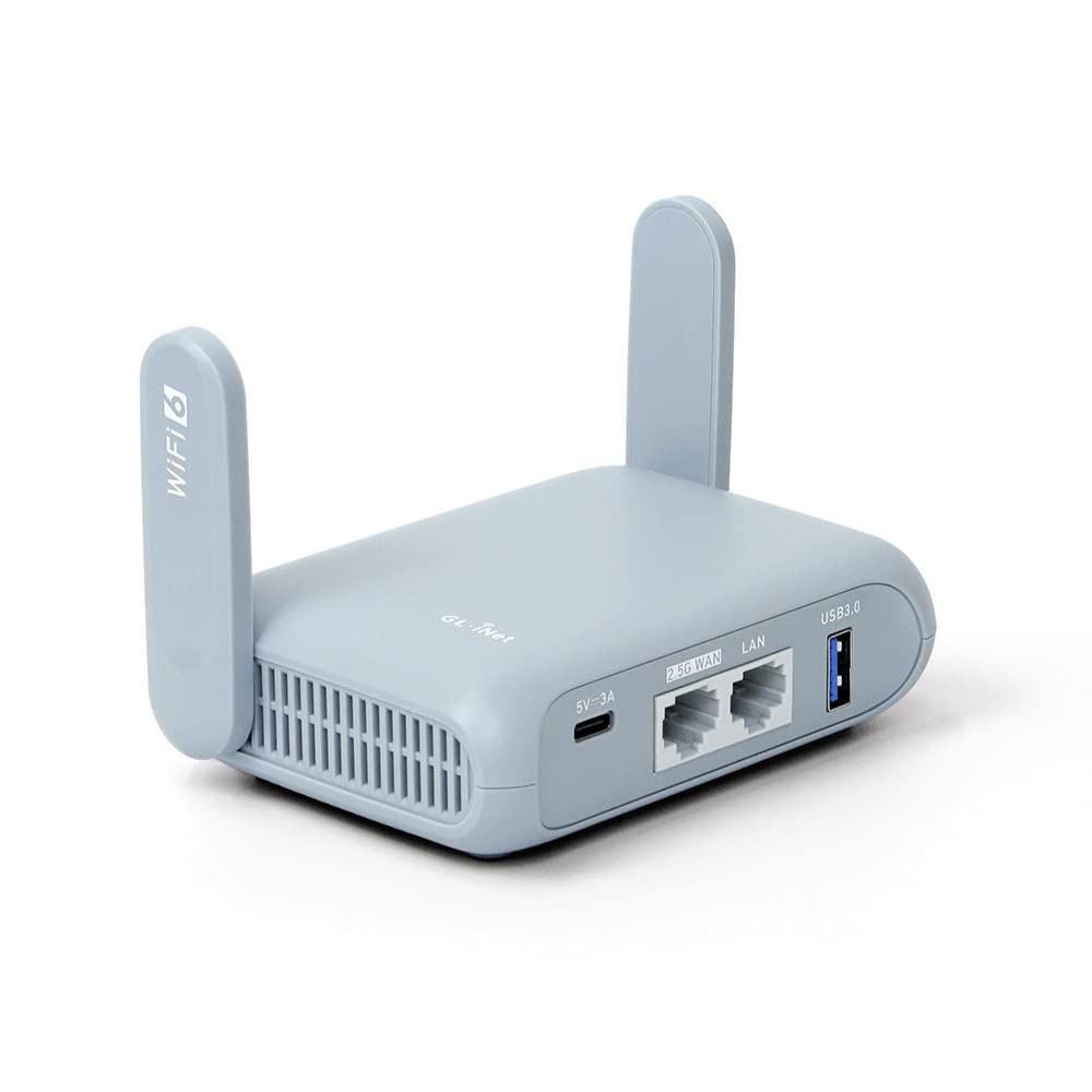 GL.iNet GL-MT3000 (Beryl AX) Portable Travel Router, Pocket Wi-Fi 6 Wireless 2.5G Router, Portable VPN Routers WiFi for Travel, Public Computer Routers, Business, Moblie/RV/Cruise/Plane