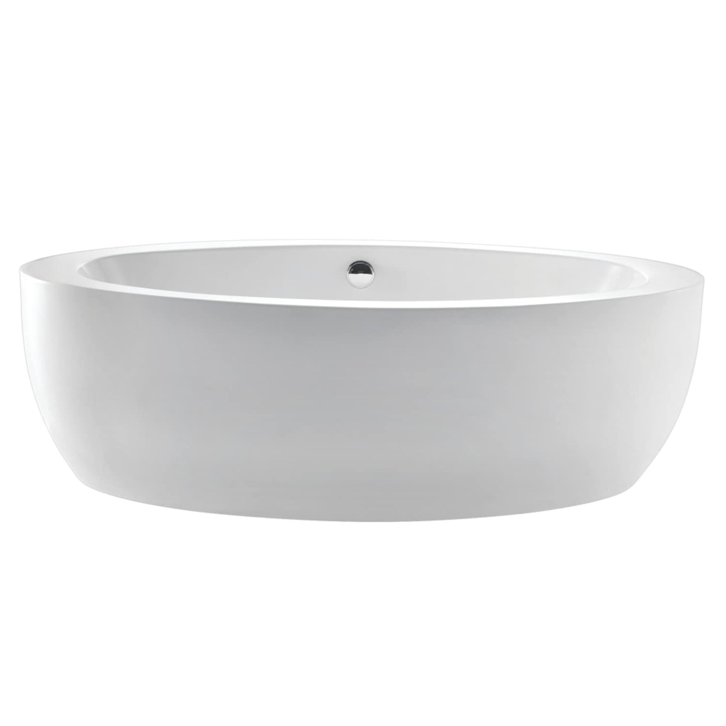 Aqua Eden VTOV733623JN 72-Inch Oval Acrylic Freestanding Tub with Drain, Glossy White