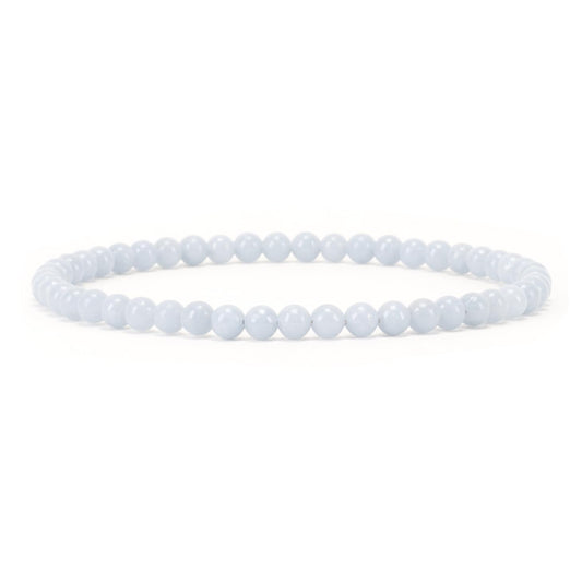 Cherry Tree Collection - Small, Medium, Large Sizes - Gemstone Beaded Bracelets For Women and Men - 4mm Round Beads (Angelite, Small)