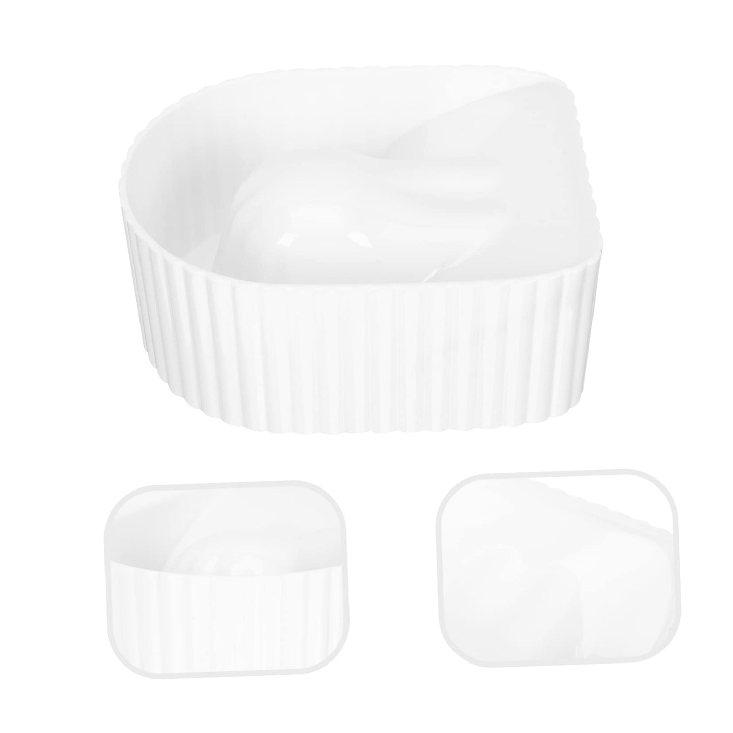 Mikinona Nail Soaking Bowl Manicure Hand Soak off Tray Gel Polish Remover Acrylic Nail Art Tool 5.5X4.3X2.4 Inch Clear Spa Bowl for Home Salon Use